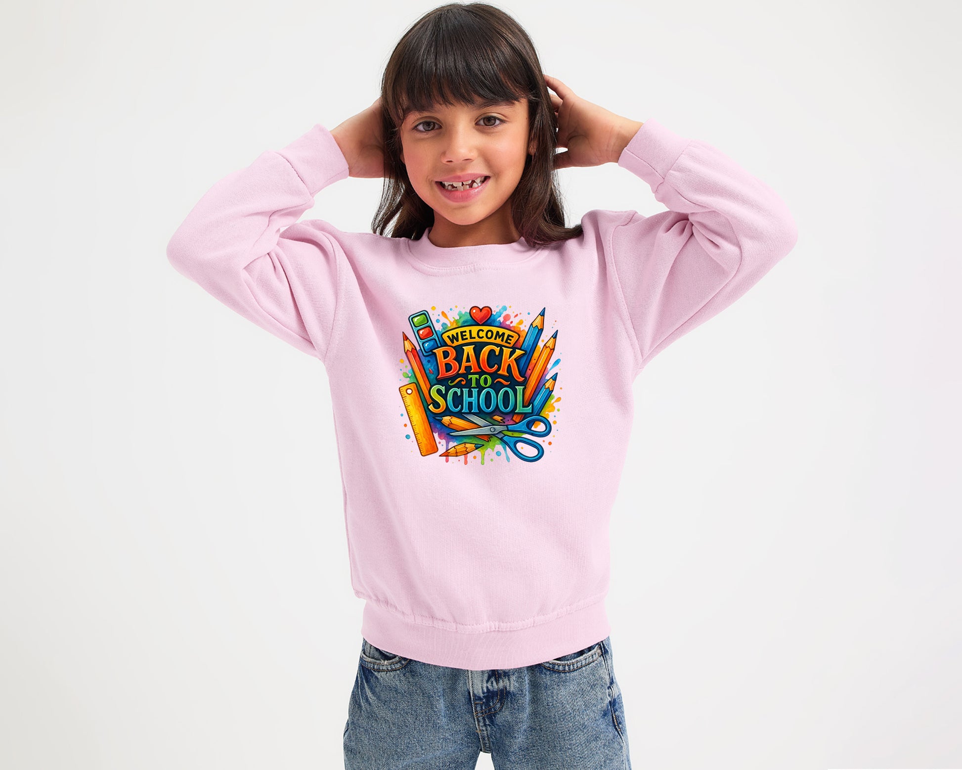 Welcome Back To School Kids Sweatshirt, Soft Pullover For Boys & Girls, Perfect For First Day Looks, Preschool & Elementary M8478