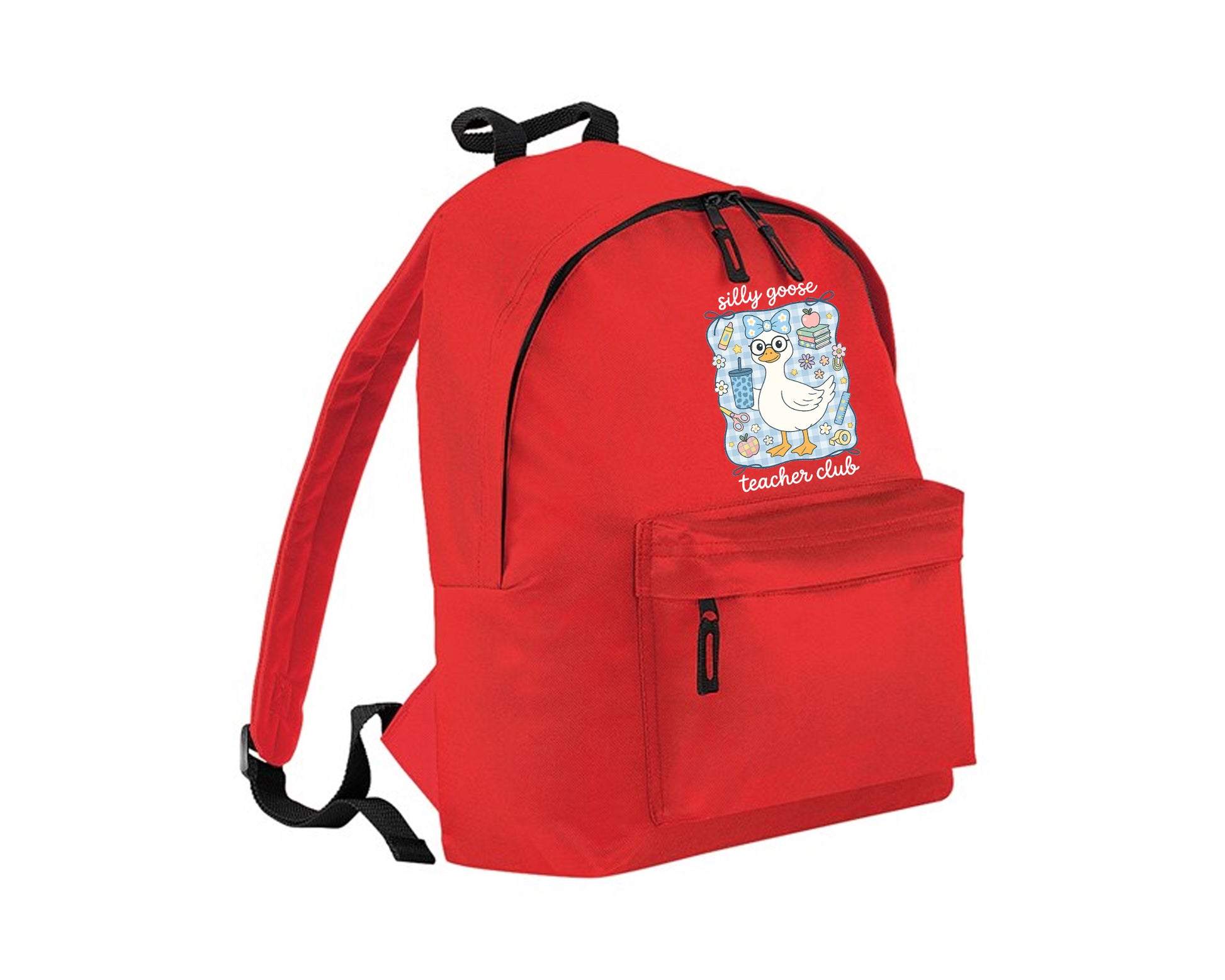Silly Goose Teacher Club Kids Backpack, Trendy Back To School Fashion Backpack, Perfect For School, Travel & Everyday Use M8479
