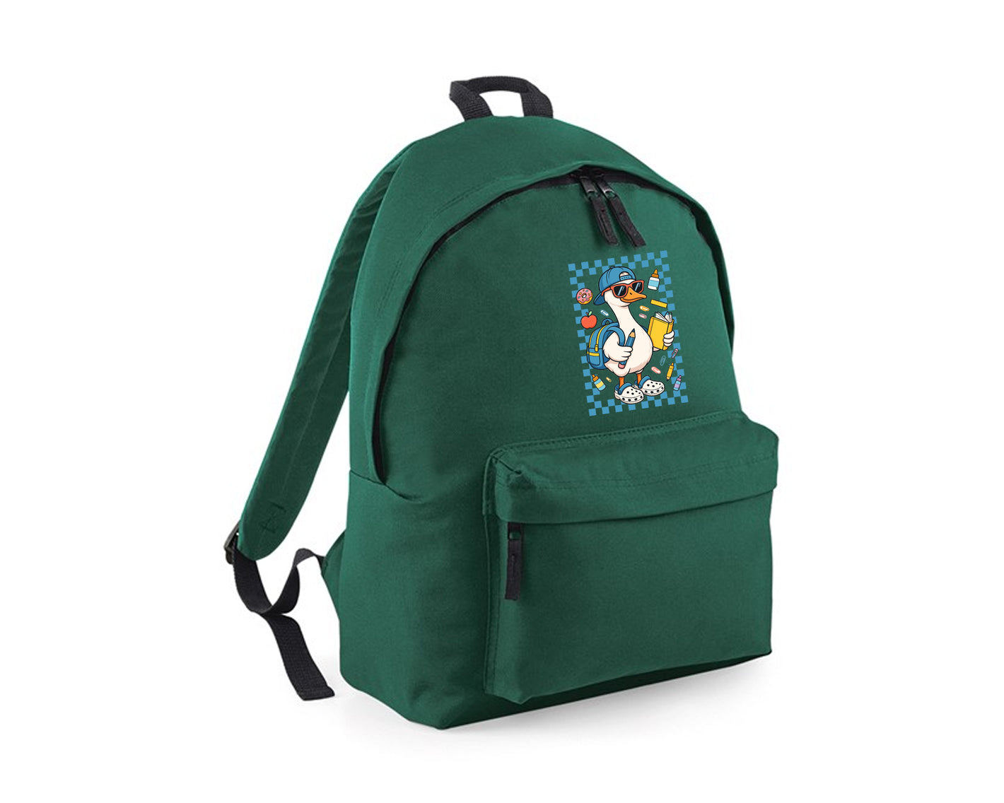 Back To School Duck Kids Fashion Backpack. Cute Animal Printed Grab Handle Bag, Great For Preschool, Kindergarten & Day Trip M8480