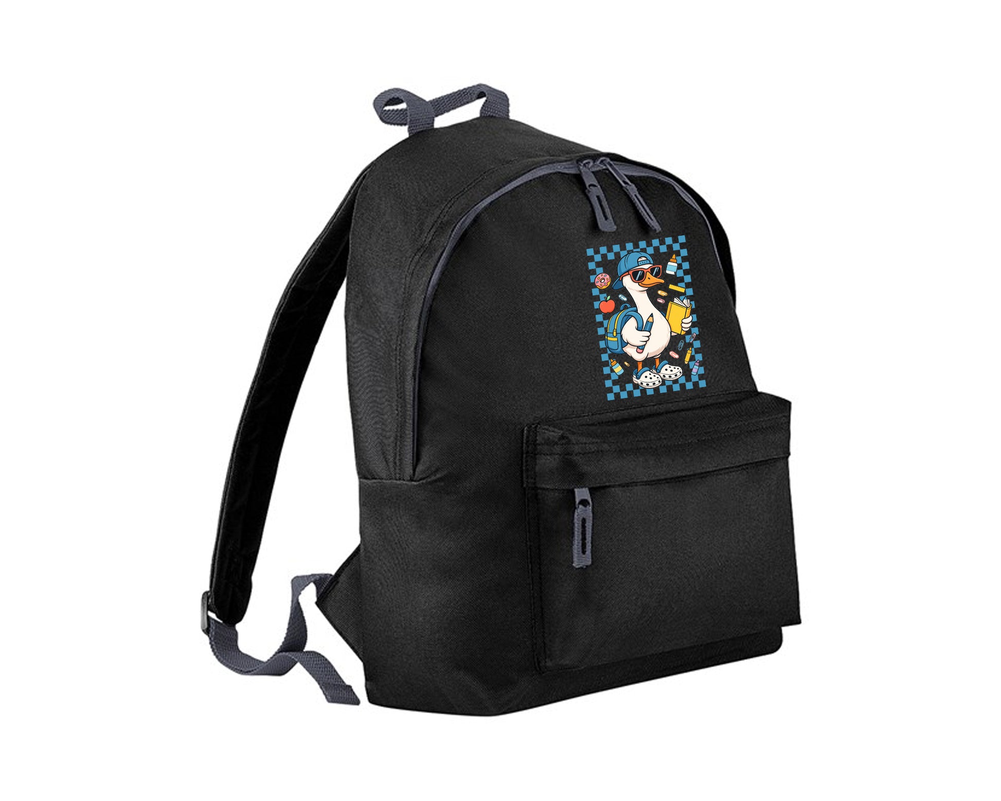 Back To School Duck Kids Fashion Backpack. Cute Animal Printed Grab Handle Bag, Great For Preschool, Kindergarten & Day Trip M8480