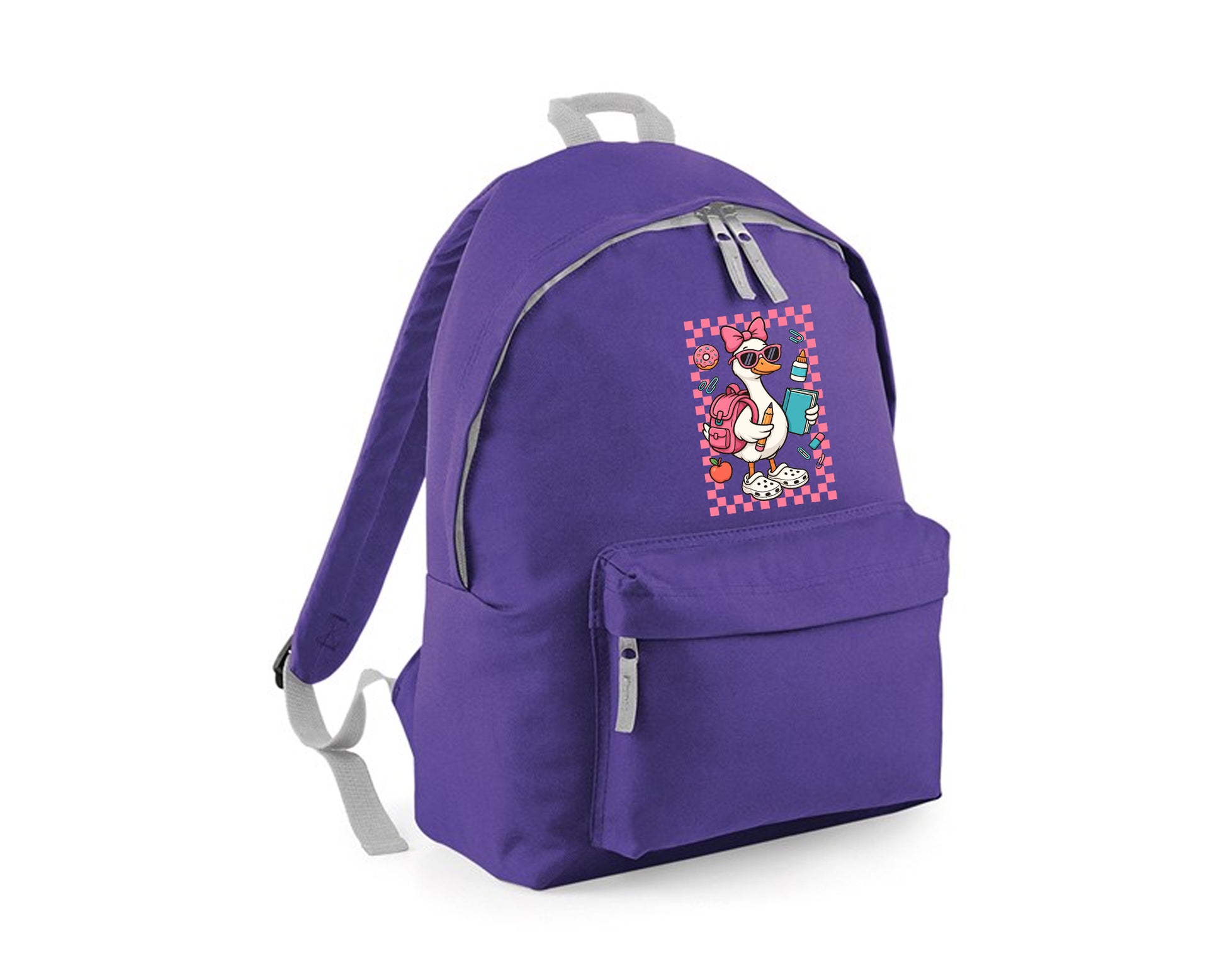 Back To School Duck Kids Fashion Backpack. Cute Animal Printed Grab Handle Bag, Great For Preschool, Kindergarten & Day Trip M8480