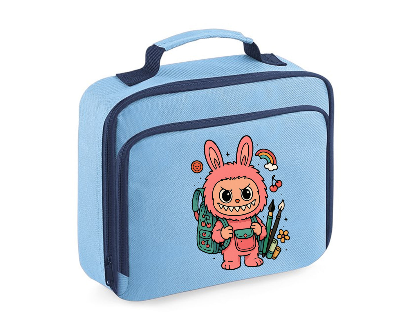 Back To School Kids Lunch Bag, Funny Adorable Labubu Design School Bag, Perfect For Insulated Lunch Bag M8481