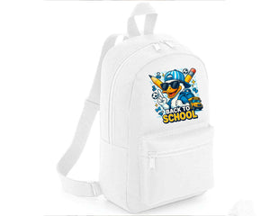 Back To School Kids Backpack, Funny & Cute Duck Printed Bag For Boys And Girls, Perfect Padded Back Panel Bag M8483