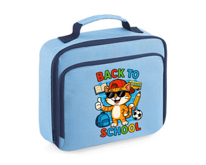 Back To School Lunch Bag, Funny Cute Cat Print For Kids, Students, Or Cat Lovers, Fully Insulated PEVA Lining Cooler Bag M8485