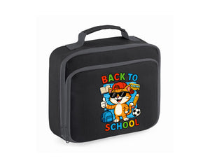Back To School Lunch Bag, Funny Cute Cat Print For Kids, Students, Or Cat Lovers, Fully Insulated PEVA Lining Cooler Bag M8485