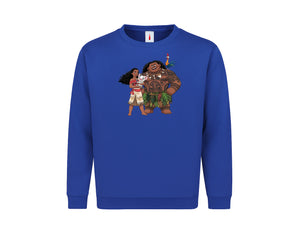 Moana Character Print Kids Sweatshirt, Colorful Disney Pullover for Boys & Girls, Stylish Winter Fashion Top M8491