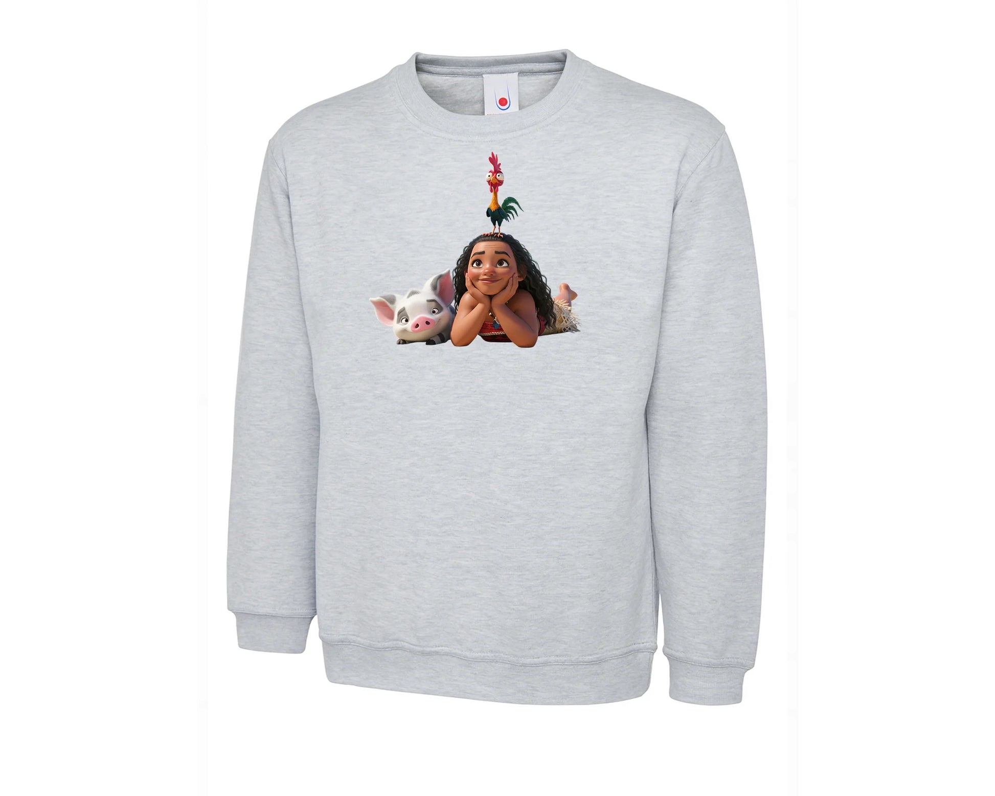 Moana Kids Pullover Sweatshirt, Adorable Cartoon Printed Disney Top for Boys & Girls, Lightweight Winter Outfit M8492