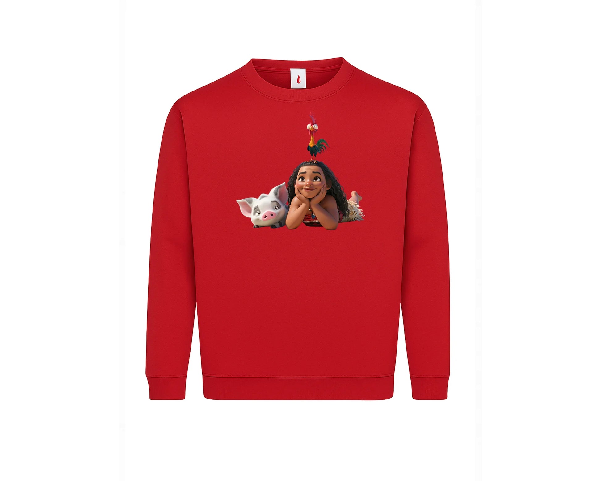Moana Kids Pullover Sweatshirt, Adorable Cartoon Printed Disney Top for Boys & Girls, Lightweight Winter Outfit M8492