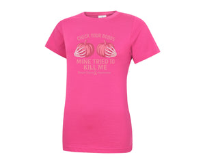 Breast Cancer Awareness T-Shirt, Uplifting Graphic Tee Promoting Courage, Awareness and Strength, Casual Outfit M8496