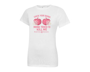 Breast Cancer Awareness T-Shirt, Uplifting Graphic Tee Promoting Courage, Awareness and Strength, Casual Outfit M8496