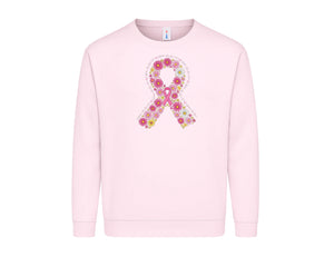 Breast Cancer Awareness Sweatshirt, Empowering Printed Pullover Sharing Hope, Love and Encouragement, Comfortable Clothing M8499