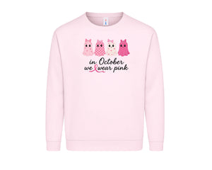 Breast Cancer Awareness Sweatshirt, Motivational Graphic Pullover Promoting Strength, Courage and Solidarity, Casual Wear M8501