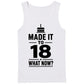 Made It To 18 What Now 18th Birthday Men Tank Top
