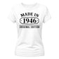 Made in 1946 Original Edition 80th Birthday Ladies Fit-TShirt