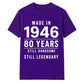 80th birthday gifts for husband sarcasm t shirt