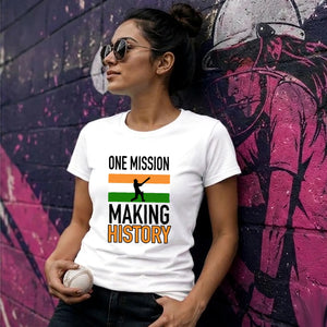 India T20 Women's World Cup Making History India Women Cricket Printed Ladies Fit T-Shirt