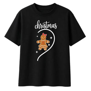 Matching Gingerbread Girl Half Heart Christmas Oversized T-Shirt