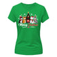Meowy Cute Cat Graphic Christmas Ladies T-Shirt