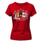 Meowy Cute Cat Graphic Christmas Ladies T-Shirt