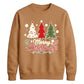 Merry Christmas Three Trees Graphic Unisex Sweatshirt