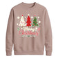 Merry Christmas Three Trees Graphic Unisex Sweatshirt