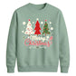 Merry Christmas Three Trees Graphic Unisex Sweatshirt
