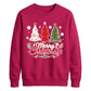 Merry Christmas Three Trees Graphic Unisex Sweatshirt