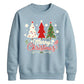 Merry Christmas Three Trees Graphic Unisex Sweatshirt