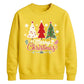 Merry Christmas Three Trees Graphic Unisex Sweatshirt
