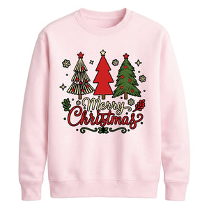 Merry Christmas Three Trees Graphic Unisex Sweatshirt