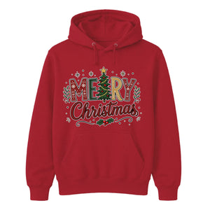 Merry Christmas Tree Patterned Graphic Unisex Hoodie