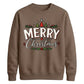 Merry Christmas Trees And Holly Christmas Unisex Sweatshirt