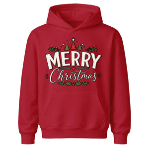Merry Christmas Vintage Trees Holly Christmas Kids Hoodie