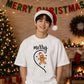 Merry Gingerbread Man Half Heart Christmas Oversized T-Shirt