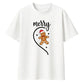 Merry Gingerbread Man Half Heart Christmas Oversized T-Shirt
