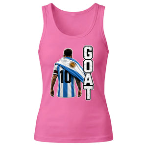 Messi GOAT Argentina No 10 Football Ladies Tank Top