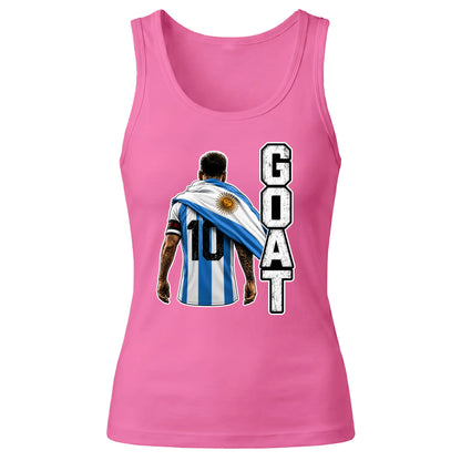 Messi GOAT Argentina No 10 Football Ladies Tank Top