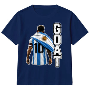 Messi GOAT Argentina No 10 Football Kids T-Shirt
