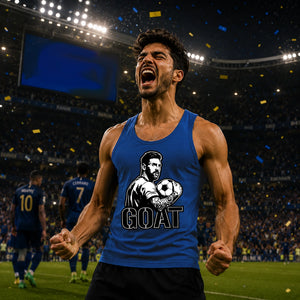 Messi GOAT Graphic Argentina Football Men Tank Top