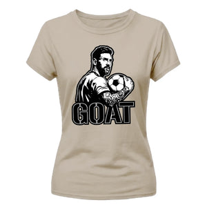 Messi GOAT Graphic Argentina Football Ladies T-Shirt