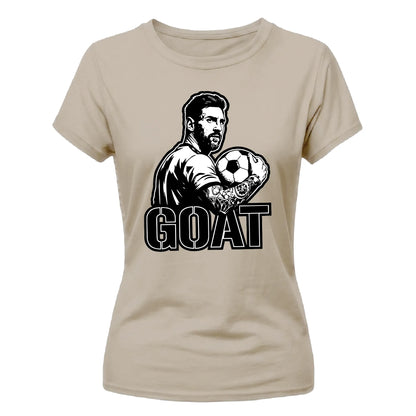 Messi GOAT Graphic Argentina Football Ladies T-Shirt