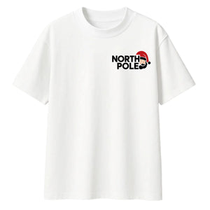 Minimal North Pole Santa Chest Christmas Oversized T-Shirt