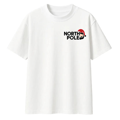 Minimal North Pole Santa Chest Christmas Oversized T-Shirt
