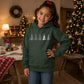 Minimalist Christmas Tree Line Art Christmas Kids Hoodie