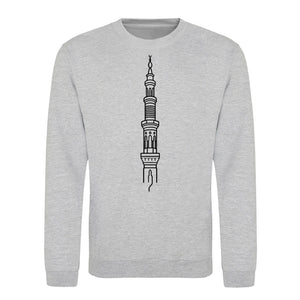 Minimalist Minaret Line Art Eid Printed Unisex Sweatshirt