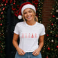Minimalist Tree Line Art Graphic Christmas Ladies T-Shirt