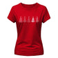 Minimalist Tree Line Art Graphic Christmas Ladies T-Shirt