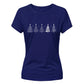 Minimalist Tree Line Art Graphic Christmas Ladies T-Shirt