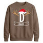 Custom Santa Antlers Monogram Christmas Unisex Sweatshirt