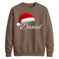 Custom Text Santa Hat Holiday Christmas Unisex Sweatshirt